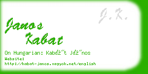 janos kabat business card